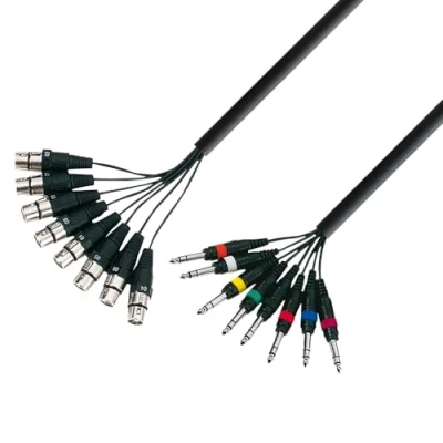 Imagen de Adam Hall Cables 3 STAR L8 MV 0300 Manguera de Cable 8 XLR macho a Jacks 6,3 mm estéreo m