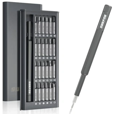 Imagen de 25 EN 1 Juego de Destornilladores Precision, Kit Herramientas Portátil Pequeños Magnéticas Puntas Destornillador para iPhones, Switch, PS4, PS5, Xbox, PC, Mac, Laptop, Ordenador, Gafas, Cámara