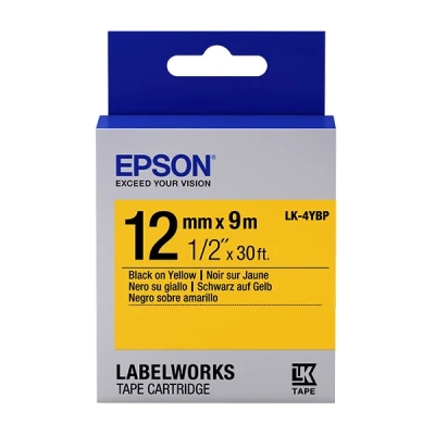 Imagen de LabelWorks LW 300 Epson LK 4YBP cinta negro sobre amarillo pastel 12 mm (original)