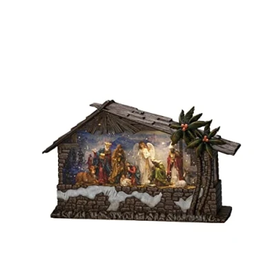 Imagen de Konstsmide Christmas Decoración mesa LED farol de agua, pesebre