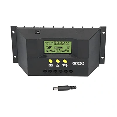 Imagen de Controlador solar, CM3024Z PWM de carga solar Pantalla LCD Panel Regulador inteligente 12V 24V(30A)