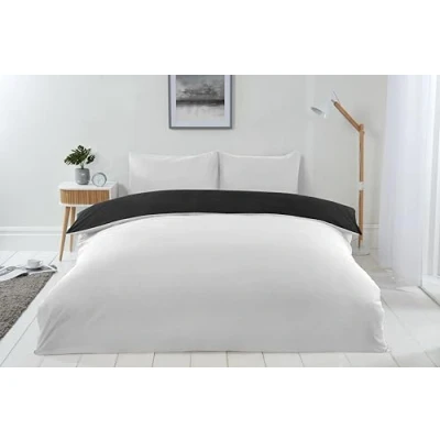 Imagen de Emma Barclay Lyla Juego de Funda nórdica Reversible para Cama Individual, Color Negro y Blanco