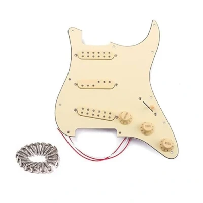 Imagen de Alnicov Juego de pastilla golpeador precableado SSS 3 capas Accesorios para instrumentos musicales alta calidad bobina simple retro