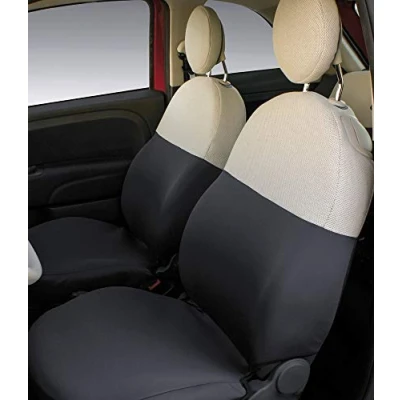 Imagen de CORA Juego Completo de Fundas Asiento Personalizadas para Fiat 500 07 &gt; posteriores, Color Gris/Crema