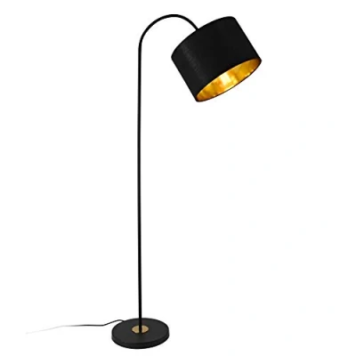 Imagen de lux.pro Lámpara de Pie Toledo con Pantalla Giratoria en Negro Diseño Moderna Iluminación Interior Altura 173 cm
