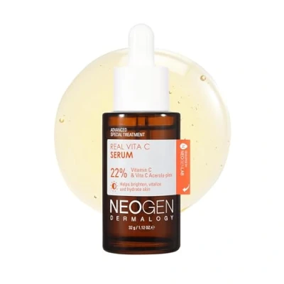 Imagen de DERMALOGY by NEOGENLAB Real Vita C Serum 1.12 oz (32g) Suero facial iluminador e hidratante con 22% de vitamina (ácido ascórbico puro), E, B5 y niacinamida