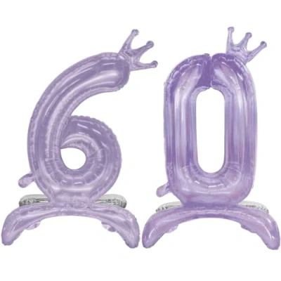 Imagen de DIWULI Globos de Cumpleaños 60 Años XL Violeta Número