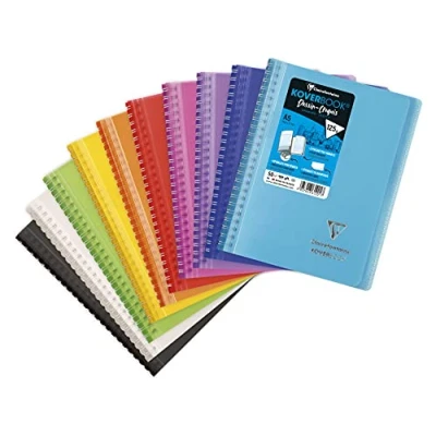 Imagen de Clairefontaine 361201C Koverbook Cuaderno de espiral (A5, 14,8 x 21 cm, 100 páginas), color blanco