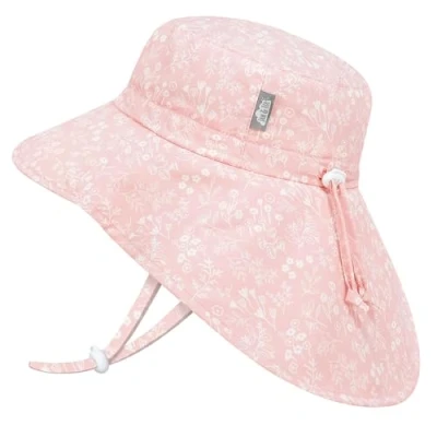 Imagen de JAN &amp; JUL Sombrero de sol ajustable resistente al agua para niñas, Pink Prairie, 5 12 años