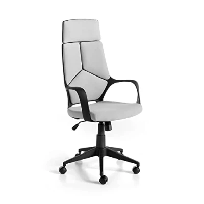 Imagen de Ángel Cerdá Silla Oficina Giratoria Gris Ergonómica con Reposabrazos Escritorio Sillas Ergonomica 63 x 117/127 cm