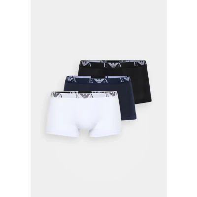 Imagen de Emporio Armani Herren Shorts 3er Pack Trunks, Pants, Unterwäsche, Stretch Cotton Culotte, Hombre, Talla: XL, Bianco/nero/marine