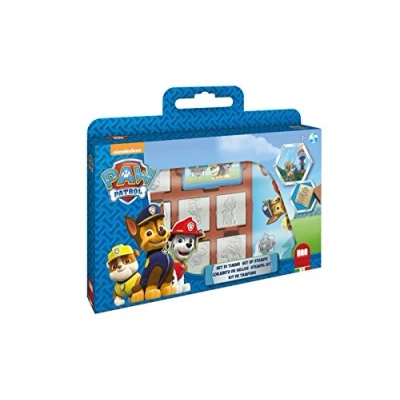 Imagen de Multiprint Valija 7 Sellos para Niños Paw Patrol Boy, 100% Made in Italy, Set Persolanizados, en Madera y Caucho Natural, Tinta Lavable no Tóxica, Idea de Regalo, Art.07903