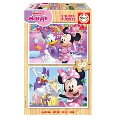 Imagen de Educa Minnie Set de 2 Puzzles Infantiles Madera con 50 Piezas Cada uno. Medidas: 28 x 20 cm. Recomendados a Partir 5 años (19962)