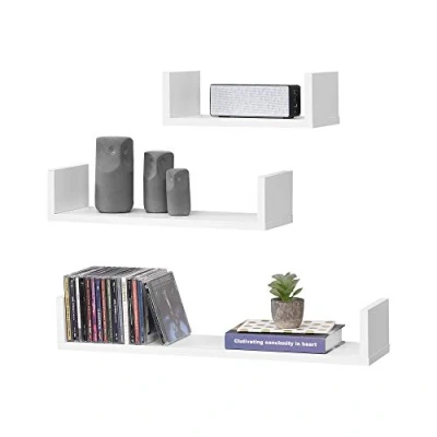 Imagen de Juego de Estanterías para Pared Vennesla Set 3 Unidades en Diferentes Medidas Estantes Flotantes Decoración Salón o Dormitorio Blanco