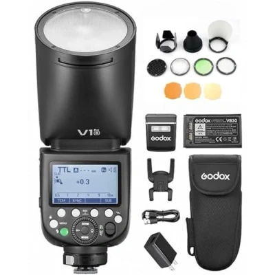 Imagen de GODOX V1PRO S Unidades de Flash + 24 geles cámara Cabezal Redondo para cámaras Sony