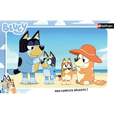 Imagen de Nathan Puzzle Cadre 15 pièces Bluey à la Plage Bingo niños, Color Azul (Ravensburger 4005556861620)