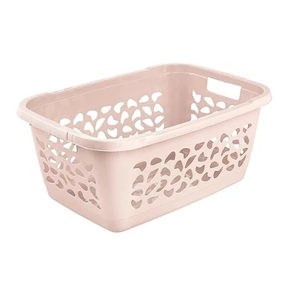 Imagen de keeeper Cesto de la colada, Patrón orificios decorativos, 52 L, Jost, Rosa Nordic