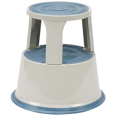 Imagen de Wedo Taburete con Ruedas de Metal, Acero, Gris Luminoso, 43,5T x 43,5B 44H cm