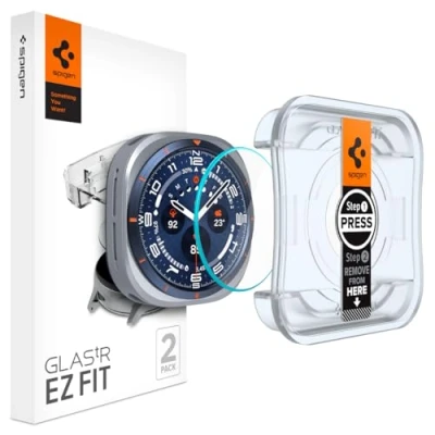 Imagen de Spigen EZ Fit Cristal Templado Clear Protector De Pantalla Samsung Galaxy Watch Ultra Paquete 2