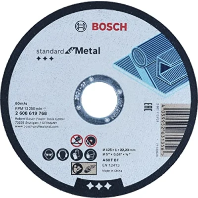 Imagen de Bosch Professional 1x Disco Standard for Metal Straight Cutting (para chapa, acero, Ø 115 x 1 22.23 mm, Accesorios Amoladora)