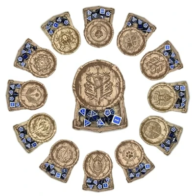 Imagen de D&amp;D Class Posavasos de madera con grabado láser bandeja para dados, clases DND fans Dungeons and Dragons (DM)