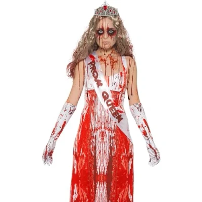 Imagen de Smiffys Kit reina del baile sangrienta, con faja, guantes &amp; tiara