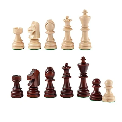 Imagen de Master of Chess Piezas de Ajedrez Madera Hecho a Mano Fichas Torneo Altura del Rey 100 mm Staunton NO.7