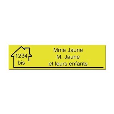 Imagen de Mygoodprice Placa para buzón, grabado de nombre y número, autoadhesiva personalizable, 10 x 2,5 cm, amarilla