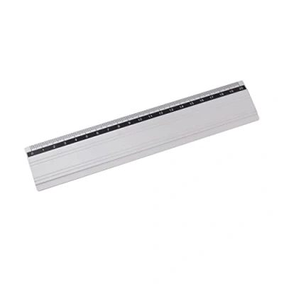 Imagen de D.RECT Regla de Aluminio 20 cm Longitud con Mango Resistente a la Rotura Para Escuela, Oficina, el Hogar Plata