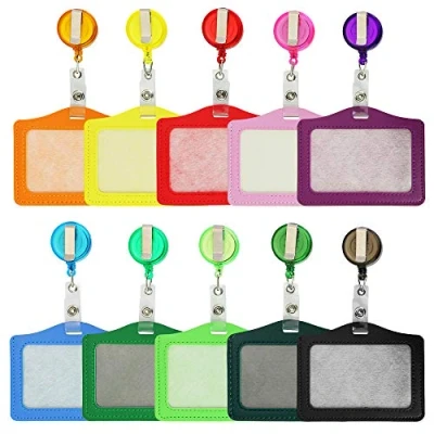 Imagen de CODIRATO 10 PCS Tarjeta Identificativa, Soporte para Identificativa con Carrete Retráctil Fundas de Oficina, Exposición y Negocios (Multicolor)
