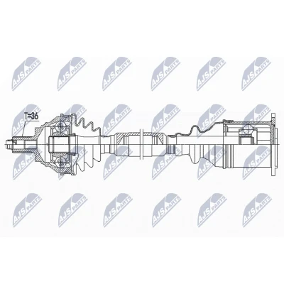 Imagen de NTY NPW VW 185 Árbol de transmisión Eje delantero, derecha 590 VOLKSWAGEN: Tiguan II, Passat B8 Variant, Berlina, AUDI: TT Roadster