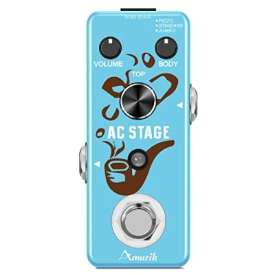 Imagen de Amuzik Guitar AC Stage Pedal Effect 3 Modes Acoustic Analog Electric Pedals True Bypass Mini Size