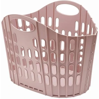 Imagen de Addis Fold Flat Easy Store Cesta para la ropa sucia, color rosa, 38 litros