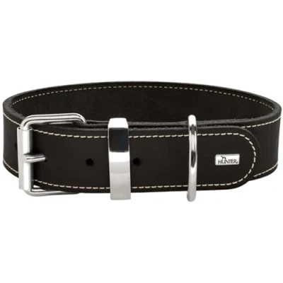 Imagen de HUNTER Aalborg Special Collar para Perro de Piel, Resistente, cómodo, 70 (L XL), Color Negro