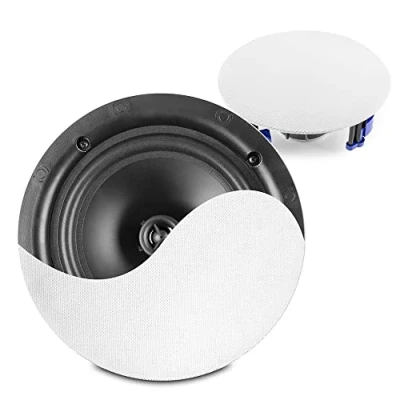 Imagen de Power Dynamics NCBT8 Altavoces Bluetooth para Techo, 8 Pulgadas, 80 W, diseño Elegante, públicos Address, Ideal Bars, Tiendas, restaurantes.