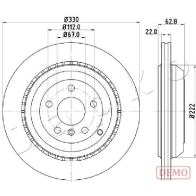 Imagen de JAPKO 610519C Disco de freno Eje trasero 330 22 5 ventilado barnizado MERCEDES BENZ: Clase ML, R, GL