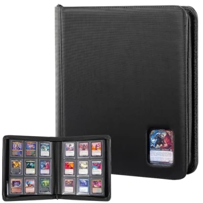 Imagen de ProCase Álbum de Cartas Coleccionables, para 324 Toploaders con 36 Páginas Carpeta Cremallera Colección Tarjetas Negro