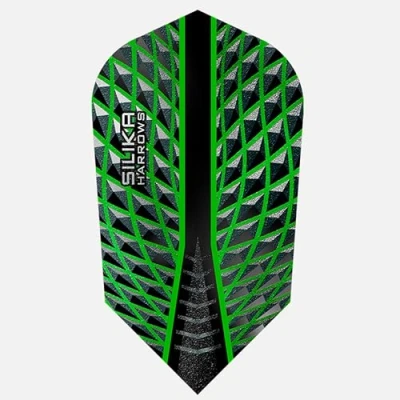 Imagen de Harrows SILIKA SLIM Juego de 5 plumas dardos extra fuertes (15 vuelos) (verde)