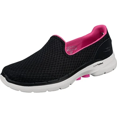 Imagen de Skechers Go Walk 6 Big Splash, Slip on Mujer, Negro Rosa, 42 EU