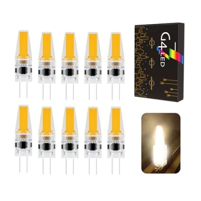 Imagen de G4 LED Bombillas, 3W 270LM, Blanco cálido 3000K, Reemplazo para 30w Halógeno, AC/DC 12V 24V, No Flicker Dimmable, Pin Base Bombillas 10pcs