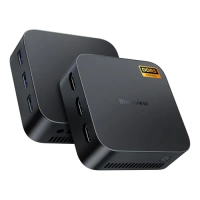Imagen de Blackview Mini PC MP80, 16GB DDR5 RAM 512GB M.2 SSD, 3*HDMI 4K 60hz UHD Display, Intel Alder Lake N95, 5G WiFi, Dual Gigabit Ethernet, Ordenador Sobremesa para Oficina/Empresa/Server/Firewall