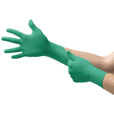 Imagen de Ansell TouchNTuff 92 500 Guantes Desechables de Nitrilo, Sectores Químico, Manipulación Alimentos, Mecánico, verde, Tamaño 7.5 8 (caja 100 guantes)