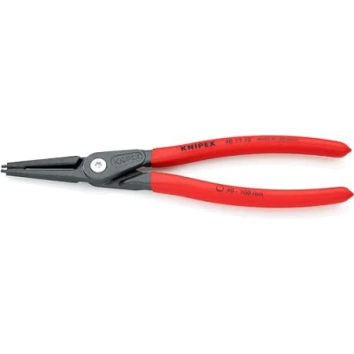 Imagen de Knipex Alicate de precisión para arandelas interiores en taladros gris atramentado, recubiertos plástico antideslizante 225 mm (cartulina autoservicio/blíster) 48 11 J3 SB