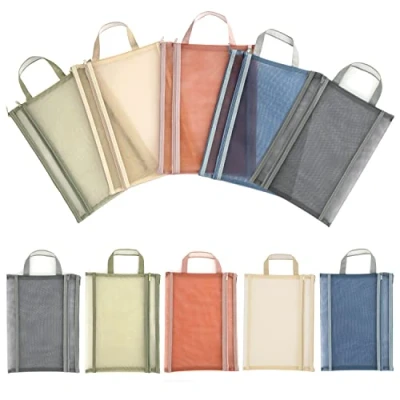 Imagen de Belle Vous Pack de 10 Bolsas Plastico con Cierre Cremallera Para Documentos en 5 Colores Zip A4 Accesorio Viajes, Cosméticos, Oficina, Escuela Lápices o Facturas