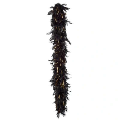 Imagen de Boland 29307 Boa de Plumas Glamour, sólido, color negro oro, Talla única (Ciao Srl 29307)