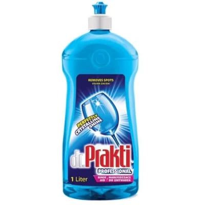 Imagen de dr.Prakti Líquido de Enjuague para Lavavajillas, da brillo a la vajilla, no deja marcas, facilita el secado, 1 l