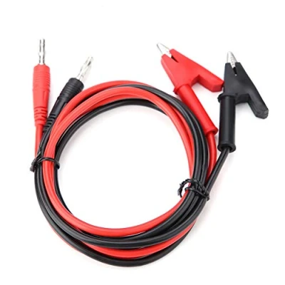 Imagen de cable unifilar amb conector Banana + Akozon P1040 Silicone Plug a Clip de Crocodile, Cables Prueba Multímetros 2Pcs