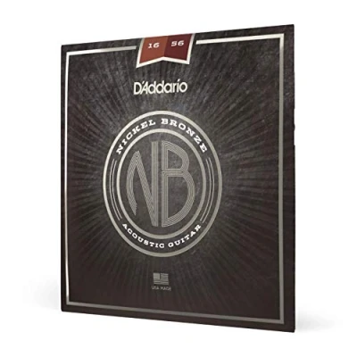 Imagen de D&#039;Addario cuerdas guitarra Acustica de NB1656 16 56 Resophonic níquel para acústica, color Bronce