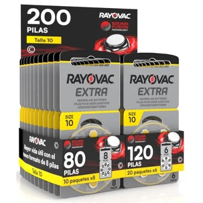 Imagen de 200 Pilas para Audífonos Rayovac Extra 10 Blisters de 8 y 20 6