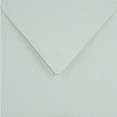 Imagen de Netuno 25x sobres cuadrados lisos color verde Pastel DIN 153x153mm 120g Keaykolour Green con solapa puntiaguda sin ventana húmedo ecológicos para invitaciones tarjetas de felicitación comunión